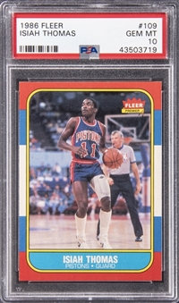 1986/87 Fleer #109 Isiah Thomas Rookie Card – PSA GEM MT 10
